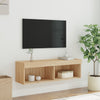 TV-taso LED-valoilla Sonoma-tammi 100x30x30 cm
