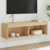 TV-taso LED-valoilla Sonoma-tammi 100x30x30 cm