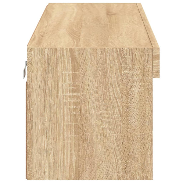 TV-taso LED-valoilla Sonoma-tammi 100x30x30 cm