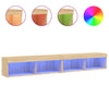 TV-tasot LED-valoilla 2 kpl Sonoma-tammi 100x30x30 cm