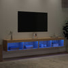 TV-tasot LED-valoilla 2 kpl Sonoma-tammi 100x30x30 cm