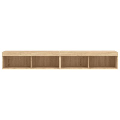 TV-tasot LED-valoilla 2 kpl Sonoma-tammi 100x30x30 cm