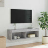 TV-taso LED-valoilla betoninharmaa 100x30x30 cm