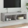 TV-taso LED-valoilla betoninharmaa 100x30x30 cm
