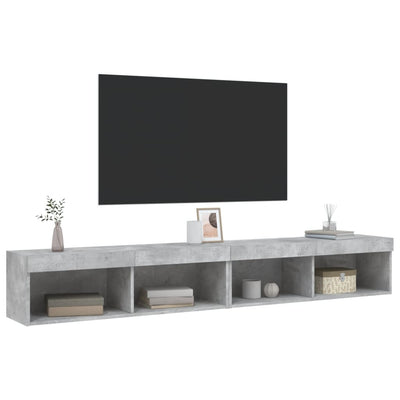 TV-tasot LED-valoilla 2 kpl betoninharmaa 100x30x30 cm