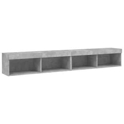 TV-tasot LED-valoilla 2 kpl betoninharmaa 100x30x30 cm