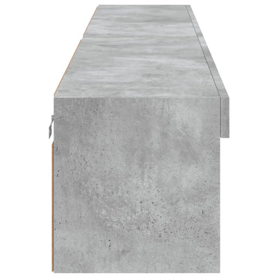 TV-tasot LED-valoilla 2 kpl betoninharmaa 100x30x30 cm