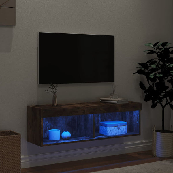 TV-taso LED-valoilla savutammi 100x30x30 cm