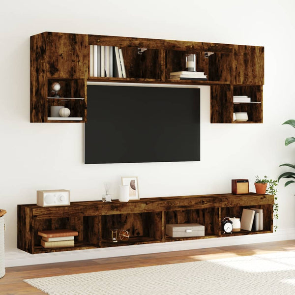 TV-taso LED-valoilla savutammi 100x30x30 cm