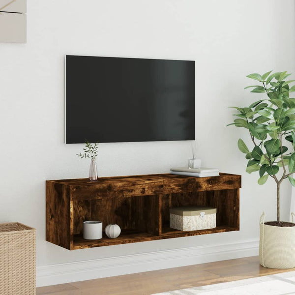 TV-taso LED-valoilla savutammi 100x30x30 cm