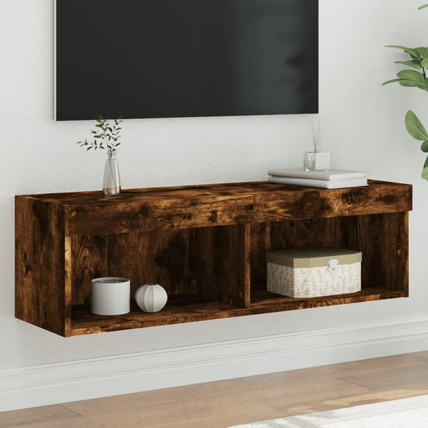 TV-taso LED-valoilla savutammi 100x30x30 cm