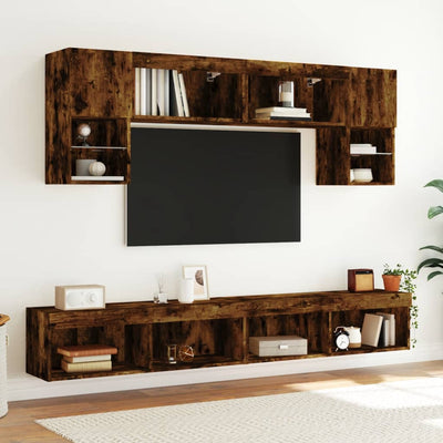 TV-tasot LED-valoilla 2 kpl savutammi 100x30x30 cm