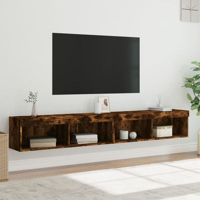 TV-tasot LED-valoilla 2 kpl savutammi 100x30x30 cm
