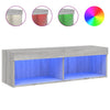 TV-taso LED-valoilla harmaa Sonoma 100x30x30 cm