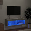 TV-taso LED-valoilla harmaa Sonoma 100x30x30 cm
