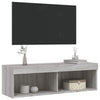 TV-taso LED-valoilla harmaa Sonoma 100x30x30 cm