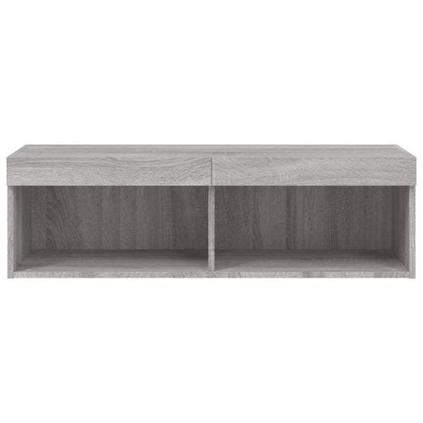 TV-taso LED-valoilla harmaa Sonoma 100x30x30 cm