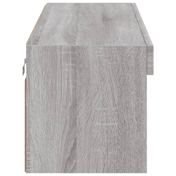 TV-taso LED-valoilla harmaa Sonoma 100x30x30 cm