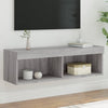 TV-taso LED-valoilla harmaa Sonoma 100x30x30 cm