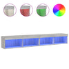TV-tasot LED-valoilla 2 kpl harmaa Sonoma 100x30x30 cm