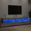 TV-tasot LED-valoilla 2 kpl harmaa Sonoma 100x30x30 cm