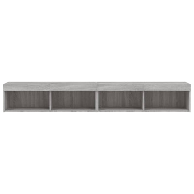 TV-tasot LED-valoilla 2 kpl harmaa Sonoma 100x30x30 cm