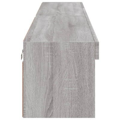 TV-tasot LED-valoilla 2 kpl harmaa Sonoma 100x30x30 cm