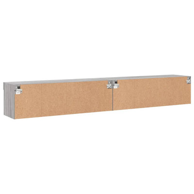 TV-tasot LED-valoilla 2 kpl harmaa Sonoma 100x30x30 cm