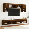 TV-tasot LED-valoilla 2 kpl ruskea tammi 100x30x30 cm