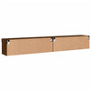 TV-tasot LED-valoilla 2 kpl ruskea tammi 100x30x30 cm