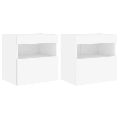 TV-seinäkaapit LED-valoilla 2 kpl valkoinen 40x30x40 cm