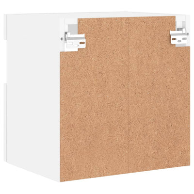 Valkoinen tv-seinäkaapit led-valoilla Manceva 40x30x40cm (2 kpl)