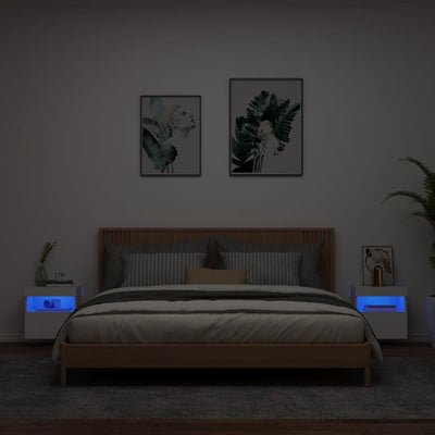 TV-seinäkaapit LED-valoilla 2 kpl valkoinen 40x30x40 cm