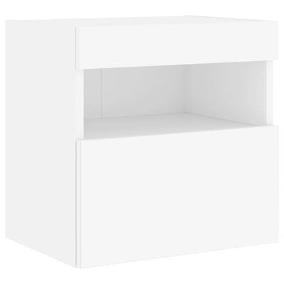 TV-seinäkaapit LED-valoilla 2 kpl valkoinen 40x30x40 cm
