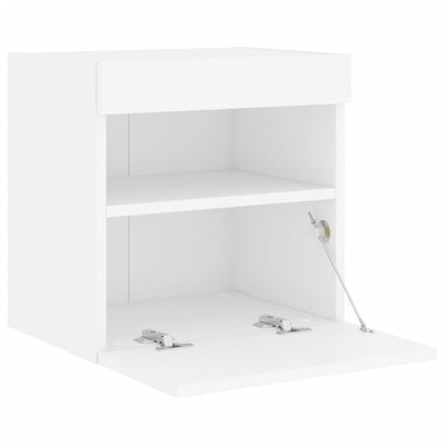 TV-seinäkaapit LED-valoilla 2 kpl valkoinen 40x30x40 cm