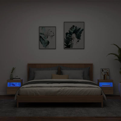 TV-seinäkaapit LED-valoilla 2 kpl Sonoma-tammi 40x30x40 cm