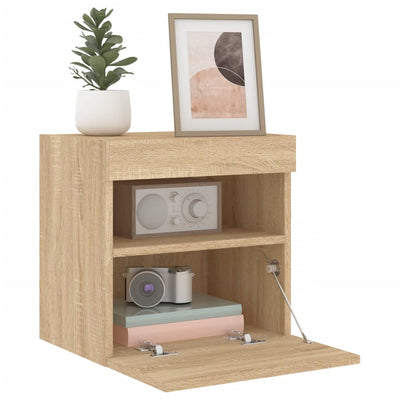 TV-seinäkaapit LED-valoilla 2 kpl Sonoma-tammi 40x30x40 cm
