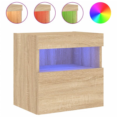 TV-seinäkaapit LED-valoilla 2 kpl Sonoma-tammi 40x30x40 cm