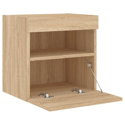 TV-seinäkaapit LED-valoilla 2 kpl Sonoma-tammi 40x30x40 cm