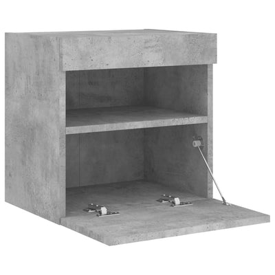 TV-seinäkaappi LED-valoilla betoninharmaa 40x30x40 cm