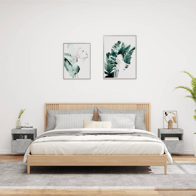 TV-seinäkaapit LED-valoilla 2 kpl betoninharmaa 40x30x40 cm