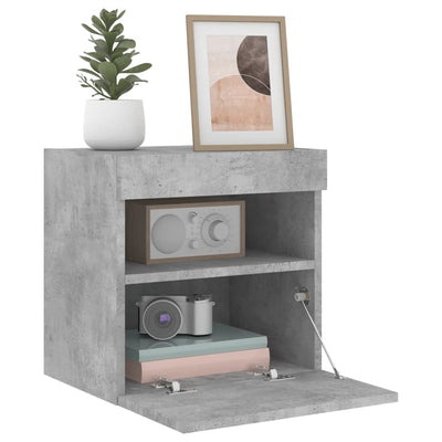 TV-seinäkaapit LED-valoilla 2 kpl betoninharmaa 40x30x40 cm