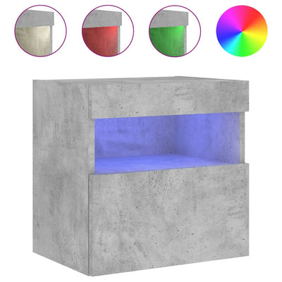 TV-seinäkaapit LED-valoilla 2 kpl betoninharmaa 40x30x40 cm