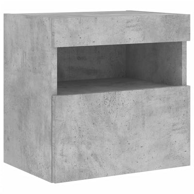 TV-seinäkaapit LED-valoilla 2 kpl betoninharmaa 40x30x40 cm