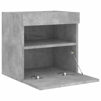 TV-seinäkaapit LED-valoilla 2 kpl betoninharmaa 40x30x40 cm