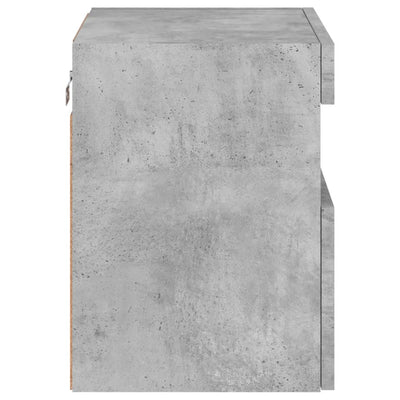 TV-seinäkaapit LED-valoilla 2 kpl betoninharmaa 40x30x40 cm