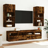 TV-seinäkaapit LED-valoilla 2 kpl savutammi 40x30x40 cm