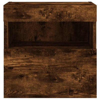 TV-seinäkaapit LED-valoilla 2 kpl savutammi 40x30x40 cm