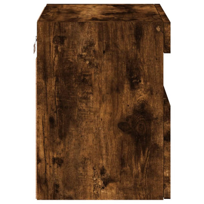 TV-seinäkaapit LED-valoilla 2 kpl savutammi 40x30x40 cm
