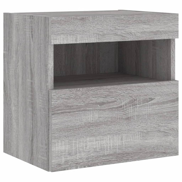 TV-seinäkaappi LED-valoilla harmaa Sonoma 40x30x40 cm